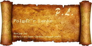 Polgár Lenke névjegykártya